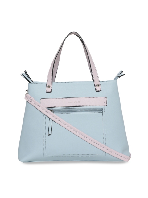 

David Jones Green & Lavender Colourblocked Handheld Bag