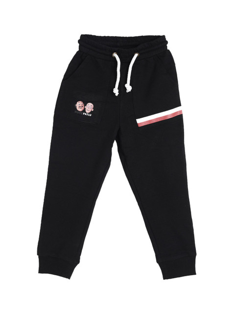 

Motu Patlu Boys Black Solid Joggers