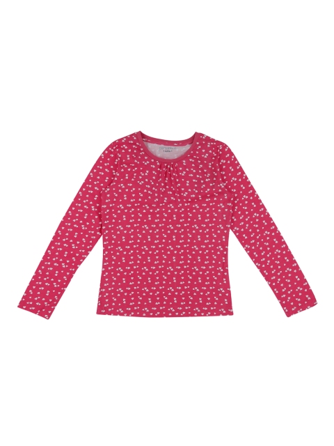 

Pantaloons Junior Girls Pink Printed Round Neck Pure Cotton T-shirt
