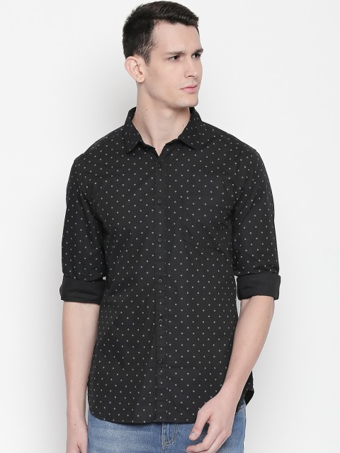 BYFORD by Pantaloons Men Black & White Slim Fit Printed Casual Shirt