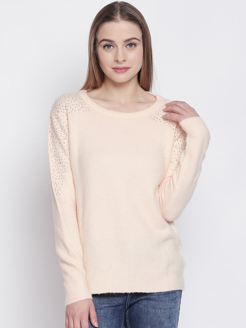 

Honey by Pantaloons Women Peach-Coloured Solid Pullover