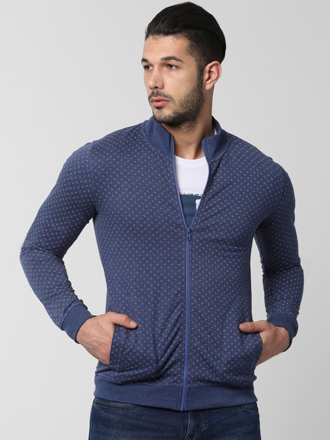 

Peter England Casuals Men Blue Printed Sweatshirt