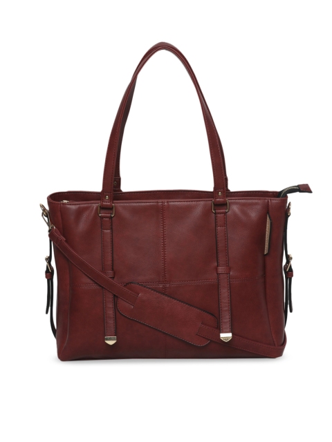 

David Jones Maroon Solid Handheld Bag