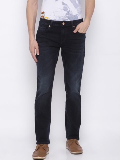

SPYKAR Men Navy Blue Straight Fit Mid-Rise Clean Look Jeans