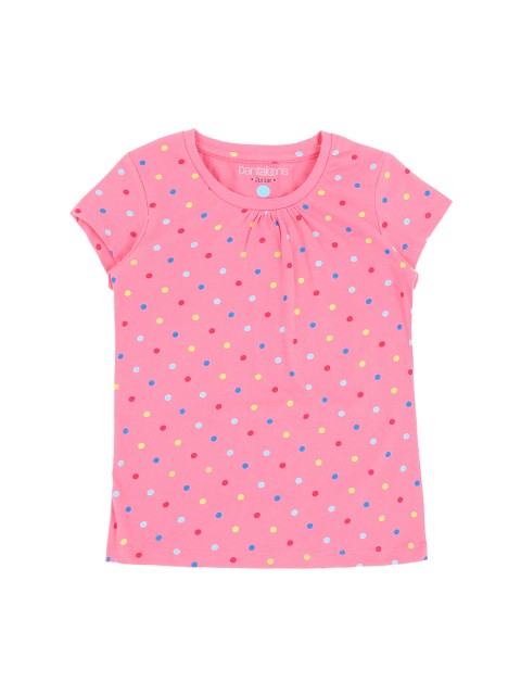 

Pantaloons Junior Girls Pink Printed Round Neck Pure Cotton T-shirt