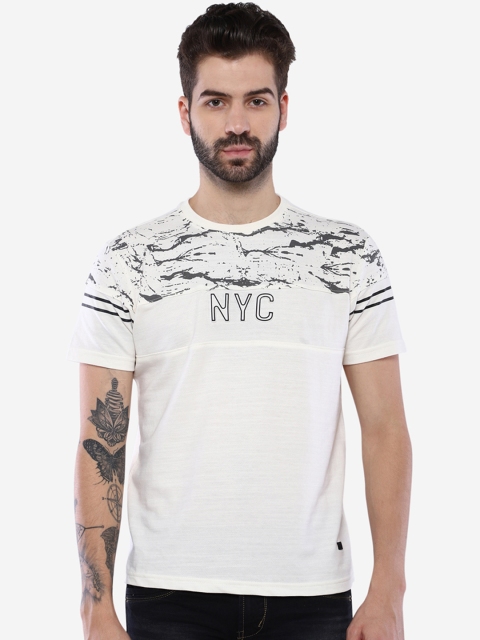

Duke Men Off-White Printed Round Neck T-shirt