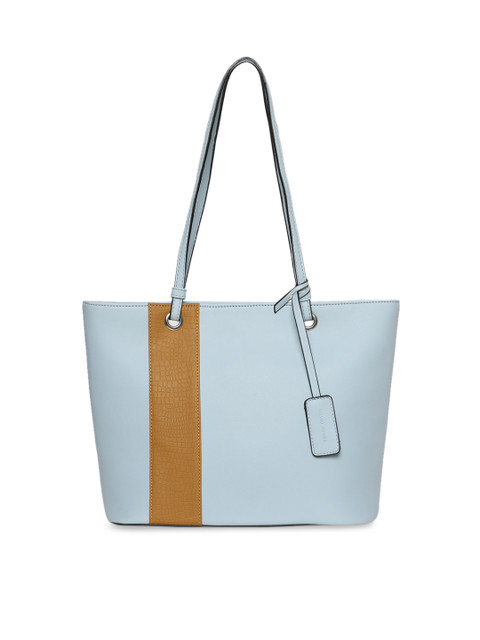 

David Jones Blue & Mustard Yellow Colourblocked Shoulder Bag