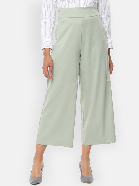 

Van Heusen Woman Women Grey Regular Fit Solid Cropped Culottes