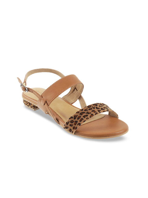 

Mochi Women Tan & Black Printed Block Heels