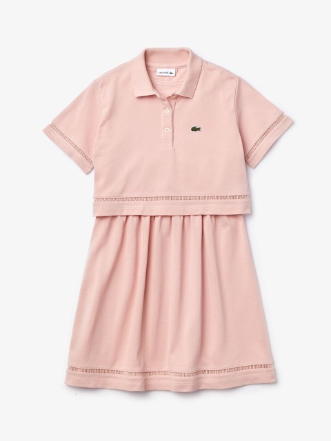 

Lacoste Girls Peach-Coloured Solid T-shirt Dress
