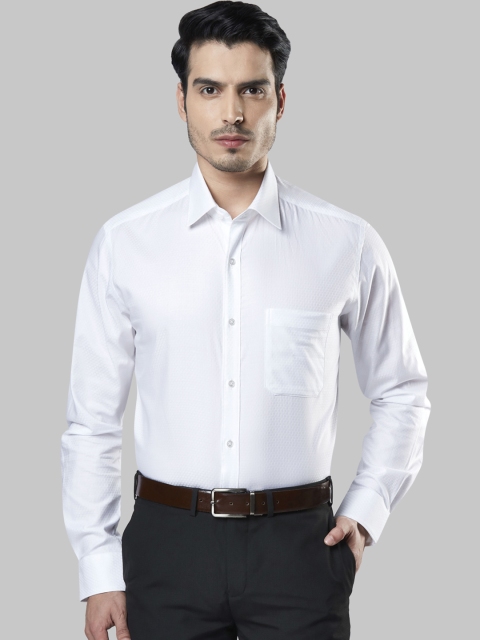 

Raymond Men White Regular Fit Self Design Formal Shirt