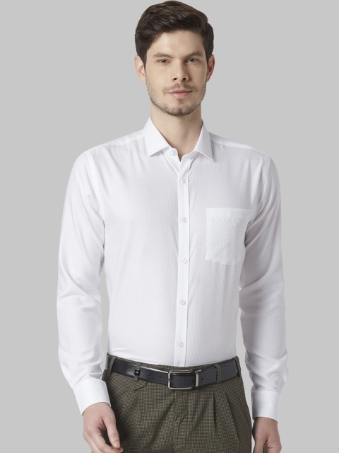 

Park Avenue Men White Slim Fit Self Design Formal Shirt