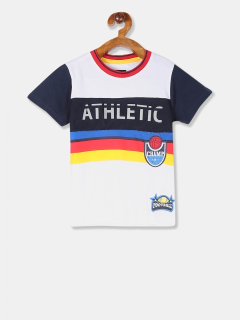 

Cherokee Boys White Striped Round Neck T-shirt