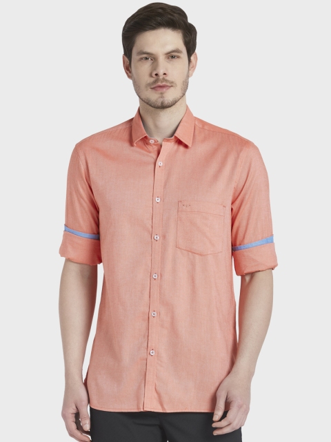 

ColorPlus Men Orange Tailored Fit Solid Casual Shirt