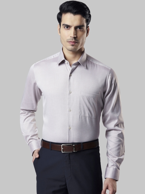 

Raymond Men Brown & White Regular Fit Self Design Formal Shirt