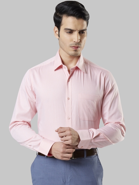 

Raymond Men Pink Regular Fit Self Design Formal Shirt