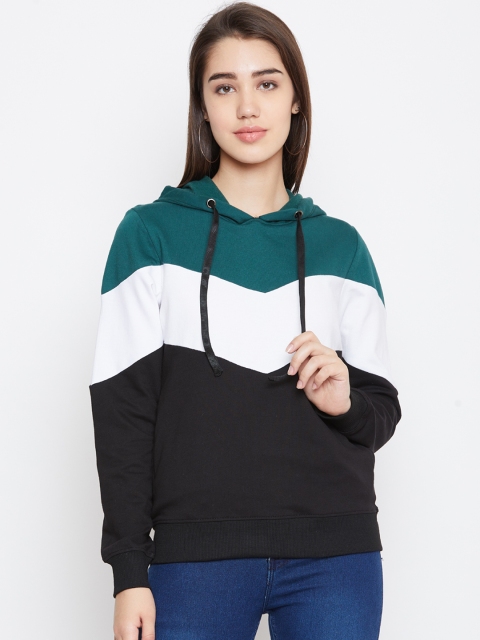 

Austin wood Women Multicoloured Colourblocked Hooded Sweatshirt, Multi