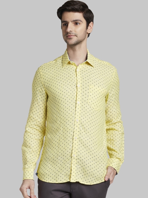 

Parx Men Yellow Slim Fit Printed Casual Shirt
