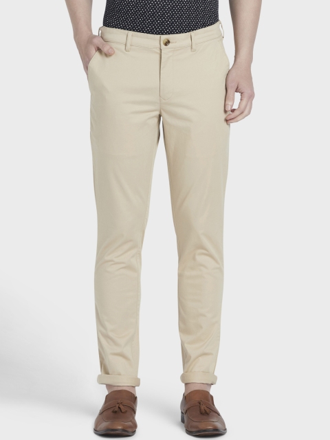 

ColorPlus Men Beige Regular Fit Solid Regular Trousers