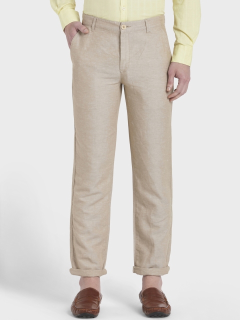 

ColorPlus Men Beige Tapered Fit Solid Regular Trousers