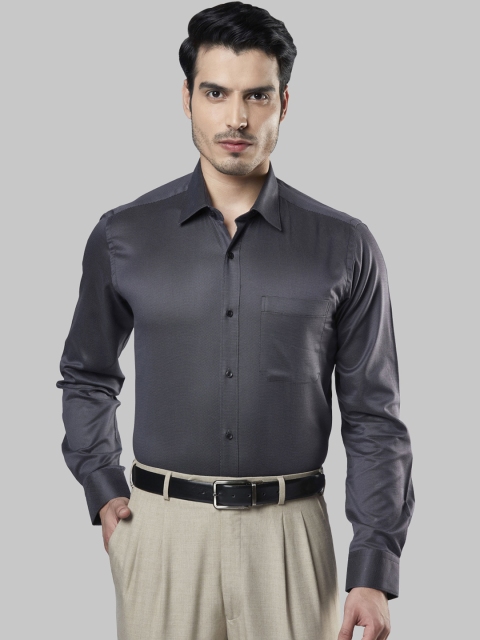 

Raymond Men Grey Regular Fit Self Design Formal Shirt