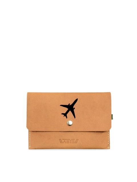 

ABYS Unisex Tan Brown Printed Leather Passport Holder