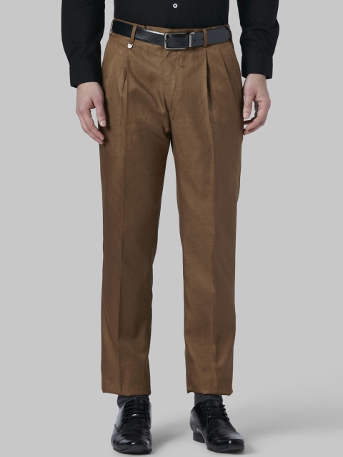 

Park Avenue Men Brown Regular Fit Solid Formal Trousers