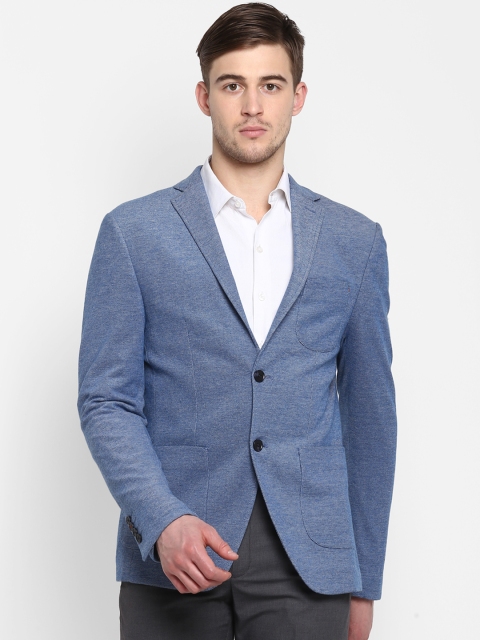 

Aditi Wasan Men Blue Solid Single-Breasted Casual Blazer