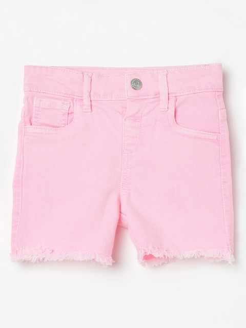 

Juniors by Lifestyle Infant Pink Solid Regular Fit Denim Shorts