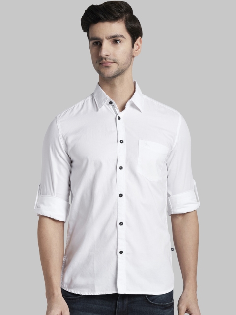 

Parx Men White Slim Fit Solid Casual Shirt