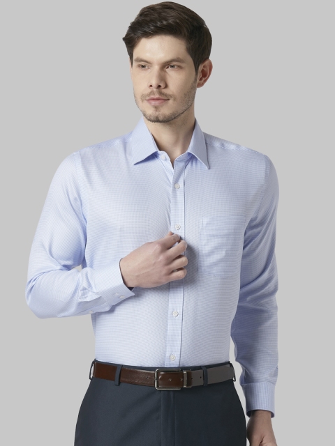 

Park Avenue Men Blue Regular Fit Self Design Formal Shirt