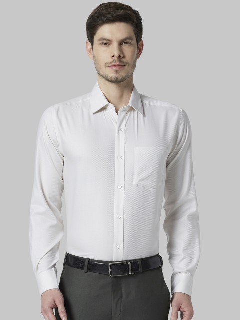 

Park Avenue Men White Regular Fit Self Design Formal Shirt