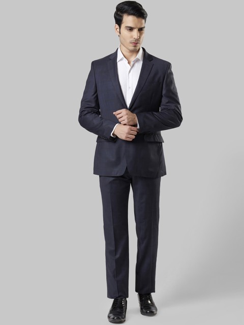 

Raymond Men Blue Checked Single-Breasted Formal Suit