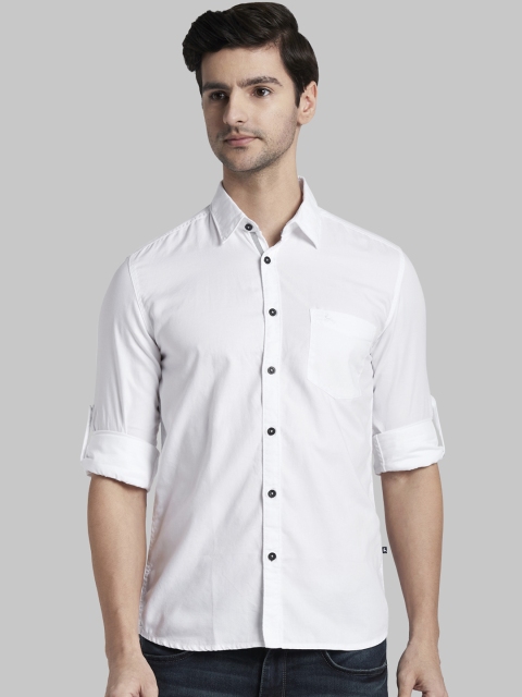 

Parx Men White Slim Fit Solid Casual Shirt