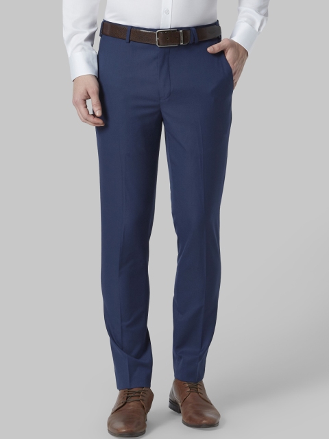 

Park Avenue Men Blue Regular Fit Solid Formal Trousers