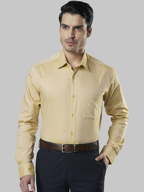

Raymond Men Yellow Regular Fit Self Design Formal Shirt
