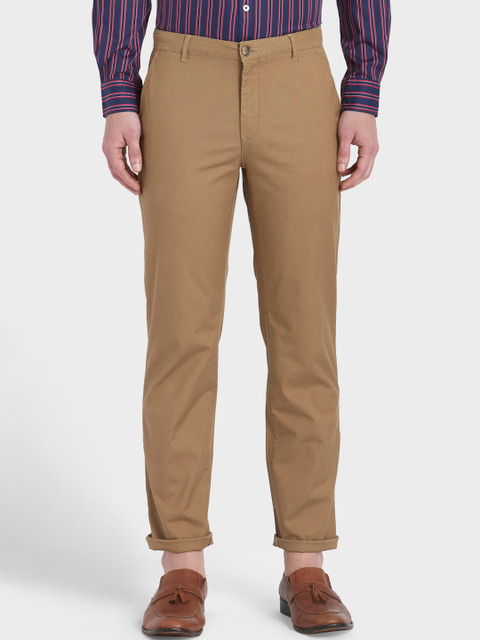 

ColorPlus Men Brown Tapered Fit Solid Regular Trousers