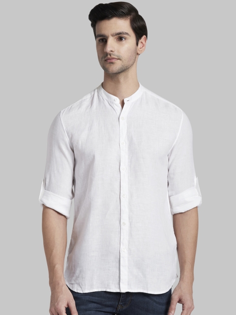 

Parx Men White Slim Fit Solid Casual Shirt