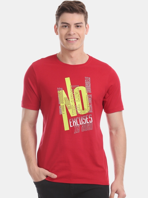 

Colt Men Red Printed Round Neck T-shirt