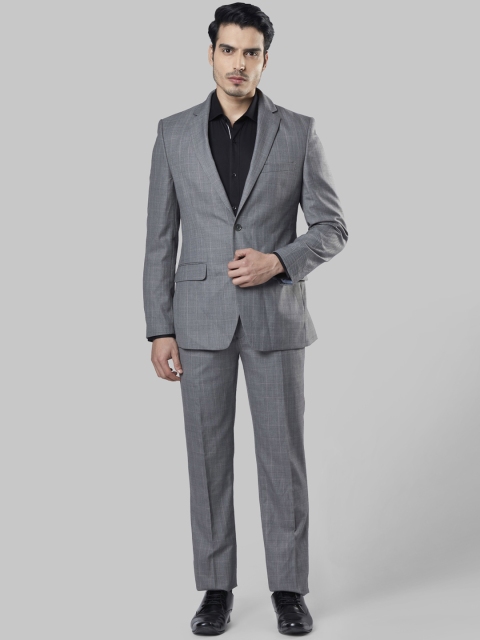 

Raymond Men Grey Checked Single-Breasted Formal Suit