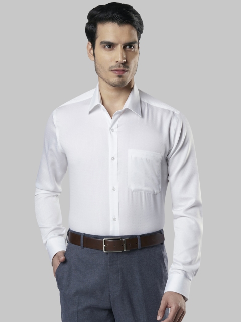 

Raymond Men White Regular Fit Self Design Formal Shirt