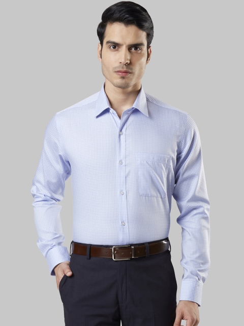 

Raymond Men Blue & White Regular Fit Checked Formal Shirt