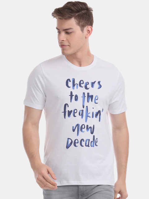 

Colt Men White Printed Round Neck T-shirt