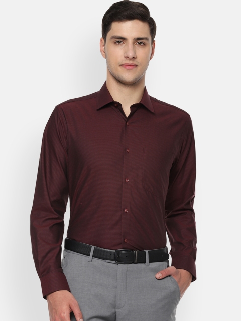 

Van Heusen Men Maroon Regular Fit Self Design Formal Shirt