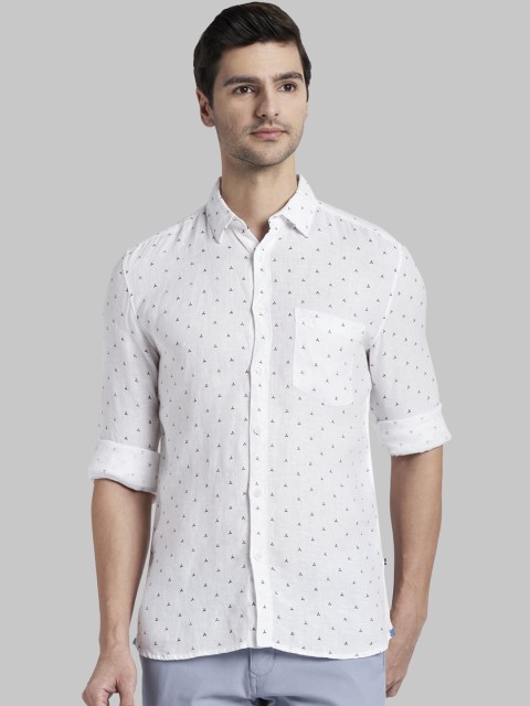 

Parx Men White Slim Fit Printed Casual Shirt