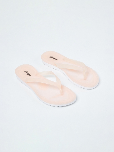 

Ginger by Lifestyle Women Pink Solid Thong Flip-Flops