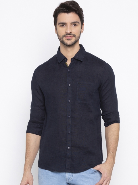 

SPYKAR Men Navy Blue Slim Fit Solid Casual Shirt