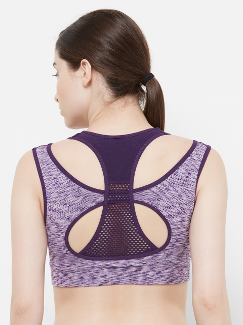 

FashionRack Purple Self Design Non-Wired Non Padded Sports Bra 2605