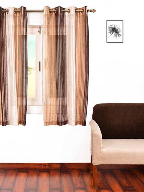 

Ariana Beige & White Striped Single Sheer Window Curtain