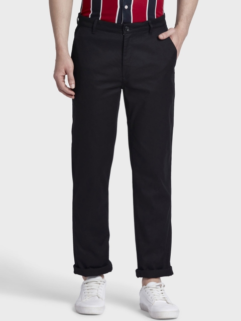 

ColorPlus Men Black Tapered Fit Solid Regular Trousers